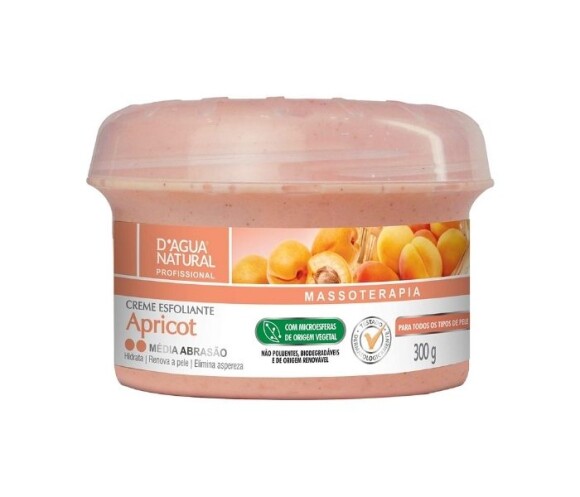 Creme Esfoliante Apricot Média Abrasão, D'agua Natural
 