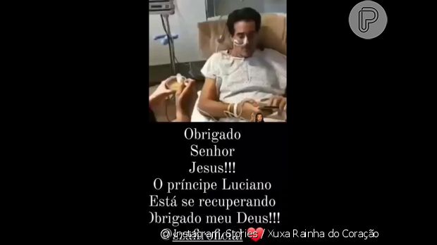 Luhanna Melloni dá comida para Luciano Szafir, se alimentando pela primeira vez desde que foi extubado