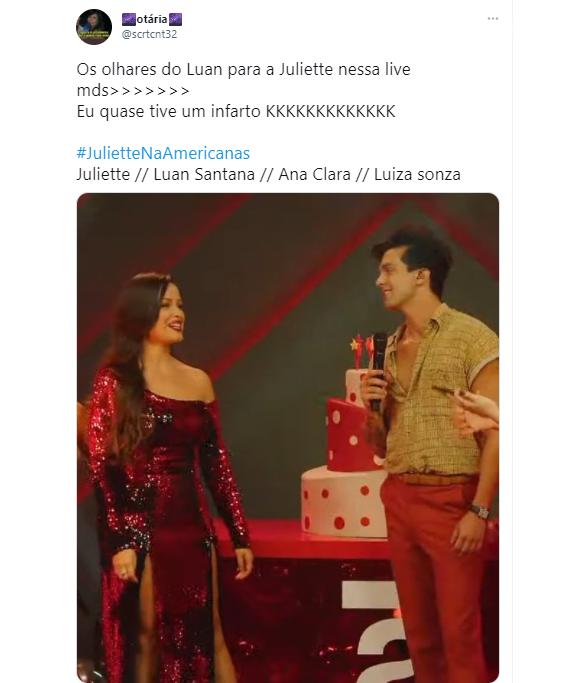 Fãs vibram com Juliette e Luan Santana nas redes sociais durante live