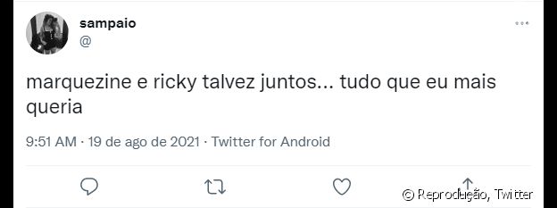 Twitter apoia envolvimento de Bruna com Ricky Tavares