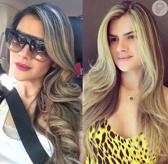 Mirella Santos clareou os longos cabelos e exibiu a mudança nas redes sociais