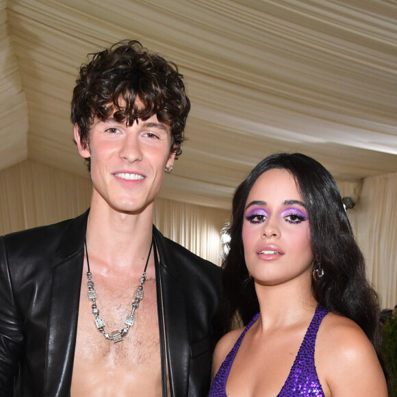 Camila Cabello escolheu um vestido roxo Michael Kors, com fenda e barriga de fora