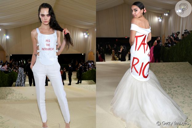 Looks do MET Gala ganham recados de Cara Delevigne e Alessandra Ocasio