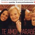 Glória Menezes ganhou homenagem da nora, Mocita Fagundes, mulher de Tarcísio Filho, para aniversário de 87 anos