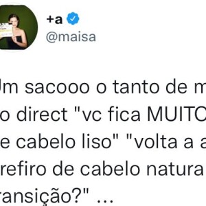 'Um saco', disse Maisa sobre os comentários 