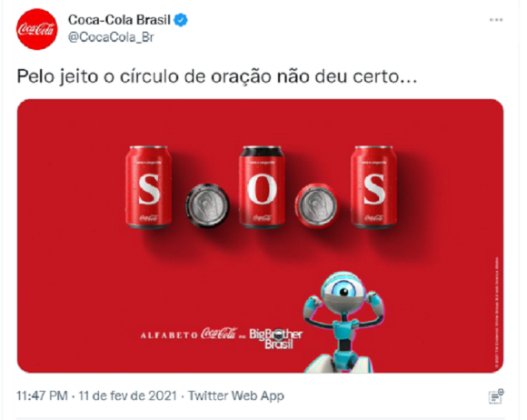 Vitória de Karol Conká na prova do Líder patrocinada pela Coca-cola gerou revolta no Twitter e marca ironizou a situação assumindo o lado do público