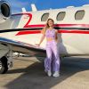 Virgínia Fonseca escolheu look comfy em lilás para viajar para o Rio de Janeiro