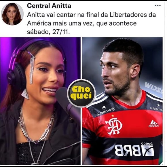 Anitta revela interesse em Arrascaeta