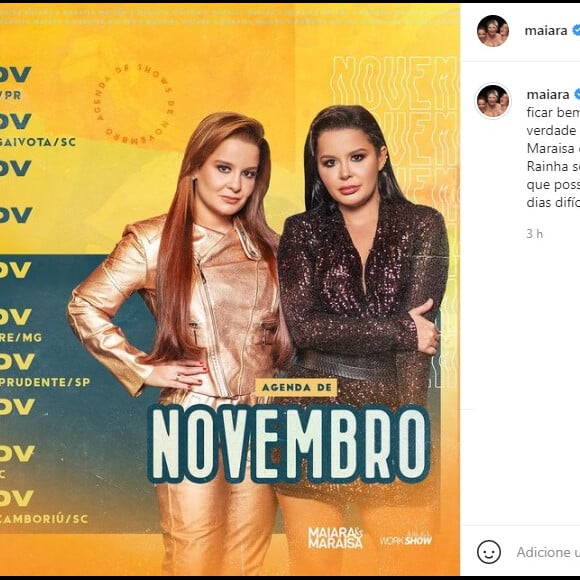 Maiara e Maraisa assumiram a agenda de shows de Marília Mendonça