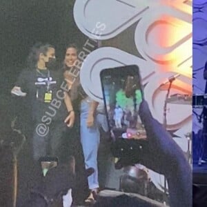 Carol Peixinho curtiu show de Thiaguinho direto da coxia