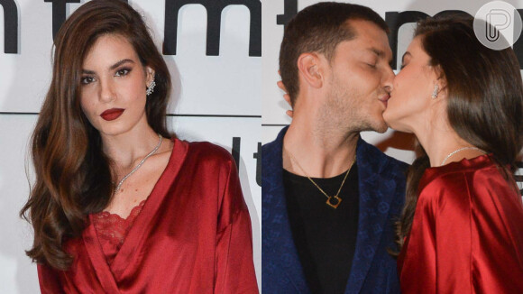 Novo rosto da Intimissimi, Camila Queiroz trocou beijos com Klebber Toledo em festa promovida pela marca de lingerie