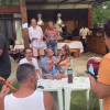 Paolla Oliveira e Diogo Nogueira participaram de uma festa de fim de ano