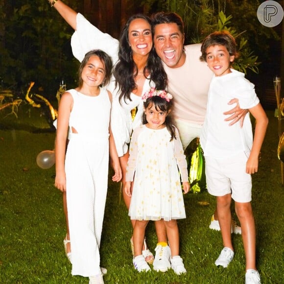 Ricardo Pereira com a mulher, Francisca Pinto, e os filhos, Julieta e Vicente
