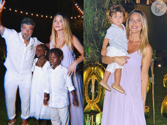 Bruno Gagliasso e Giovanna Ewbank passaram a virada do ano com os filhos e a família da atriz no Rio de Janeiro