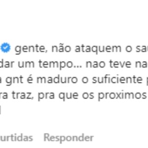 Gabi Brandt também pediu para seguidores não atacarem Saulo Poncio após o término