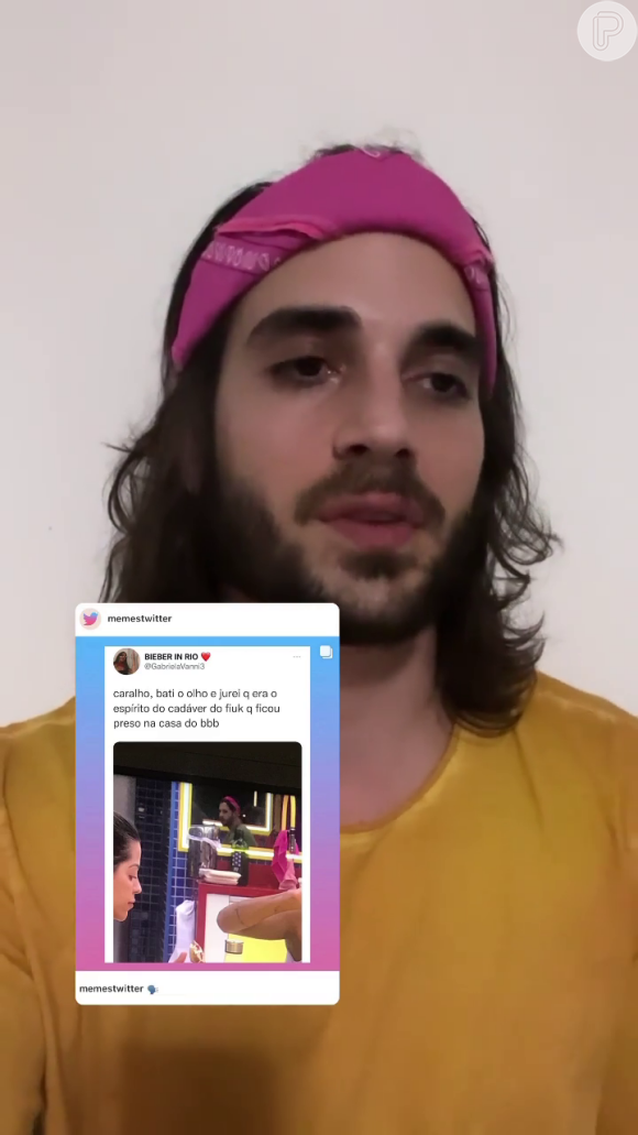 'BBB 22': Fiuk publicou um vídeo no Instagram trajando a mesma bandana rosa que causou a confusão