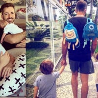 Viúvo de Paulo Gustavo, Thales Bretas leva filhos para escola e web lembra humorista: 'Está orgulhoso'