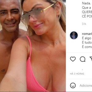 Romário se declarou à namorada no comentário da foto