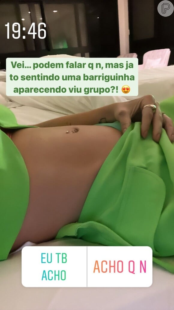 Virgínia Fonseca afirmou que já consegue ver o bebê crescer em sua barriga
