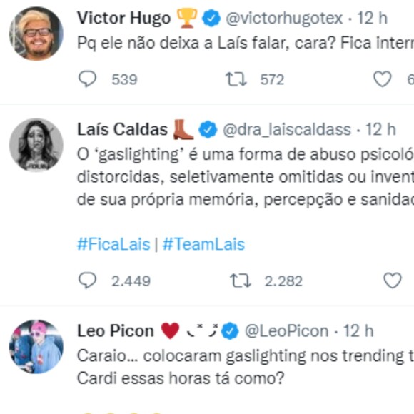 Leo Picon, ex-BBB Victor Hugo e equipe de Laís se pronunciam sobre polêmica de gaslighting de Arthur Aguiar no 'BBB 22'