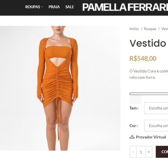 Vestido usado por Paolla Oliveira custa R$ 548 reais