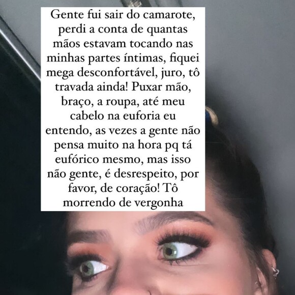 Viih Tube fez um desabafo em sua conta de Instagram após sofrer assédio no carnaval