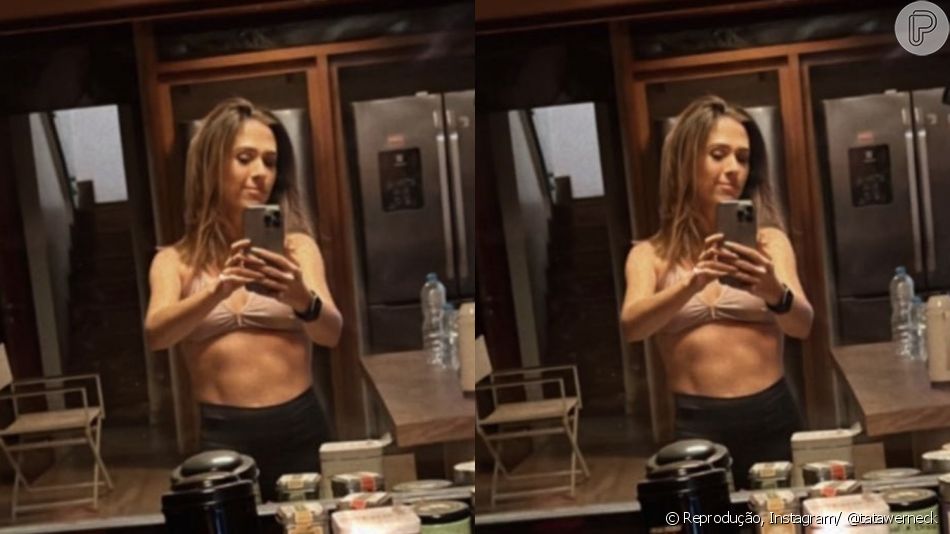 Tatá Werneck impressiona com barriga tanquinho