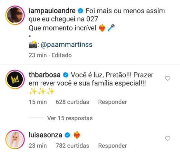 No Instagram, Luisa Sonza enviou um coração pegando fogo a Paulo André