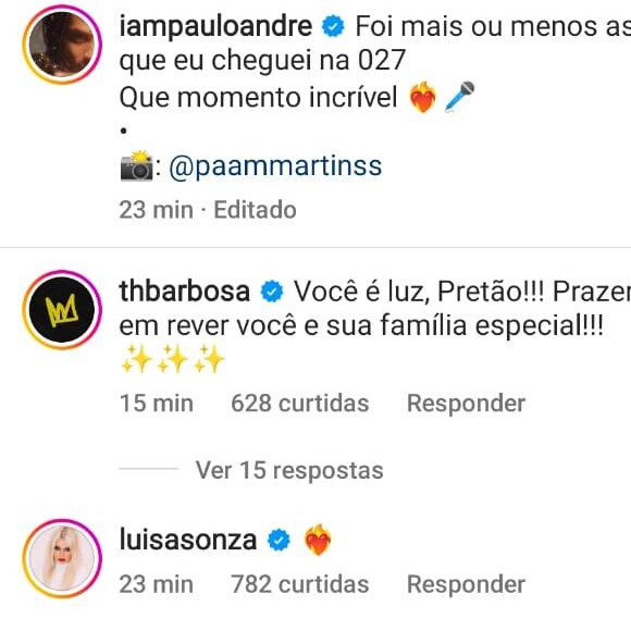 No Instagram, Luisa Sonza enviou um coração pegando fogo a Paulo André