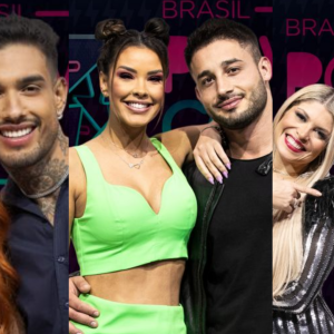 Power Couple Brasil 6: 5ª D.R. é formada por Adryana Ribeiro e Albert Bressan, Ivy Moraes e Fernando Borges e Brenda Paixão e Matheus Sampaio