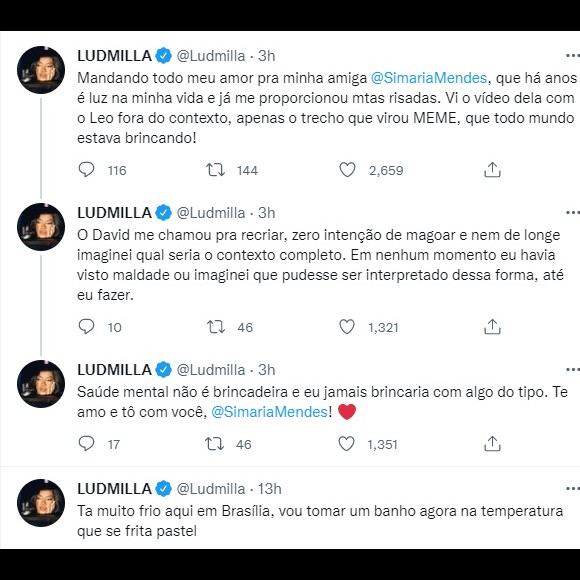 Ludmilla também se declarou à Simaria