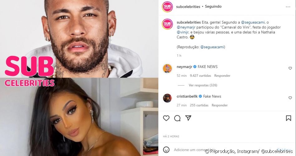 Neymar desmentiu as notícias dadas em comentários no Instagram