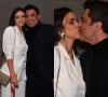 Edu Guedes trocou beijos com a namorada Jaque Ciocci, repórter do Faustão, em evento