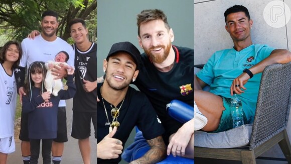 Hulk reúne Neymar, Cristiano Ronaldo e Messi em aniversário dos filhos