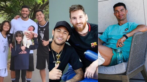 Hulk reúne Neymar, Cristiano Ronaldo e Messi em surpresa de aniversário para os filhos: 'Melhores do mundo'