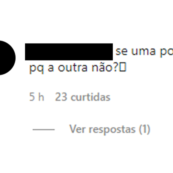 'Se uma pode postar, por que a outra não?', indagou outra internauta, em defesa de Marina Ruy Barbosa
