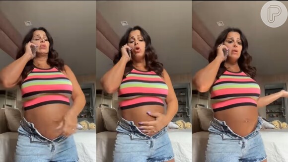 Viviane Araujo postou um vídeo divertido nas redes sociais na reta final da gravidez