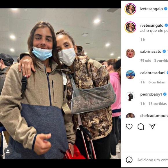 Na legenda, Ivete Sangalo brincou com a semelhança entre ela e o filho