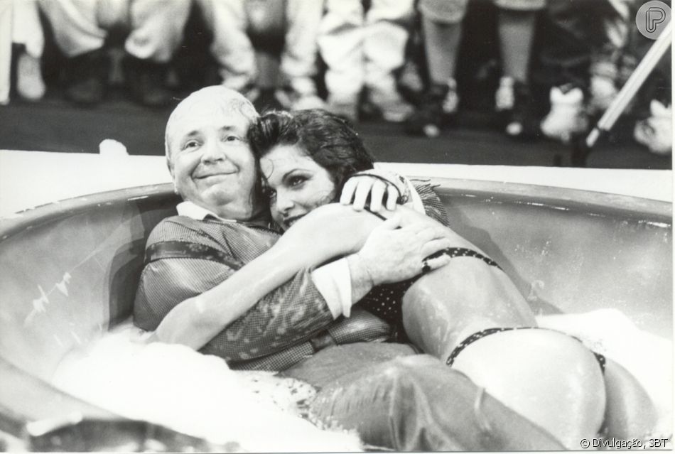 Jô Soares entrou na 'Banheira do Gugu' com Luiza Ambiel