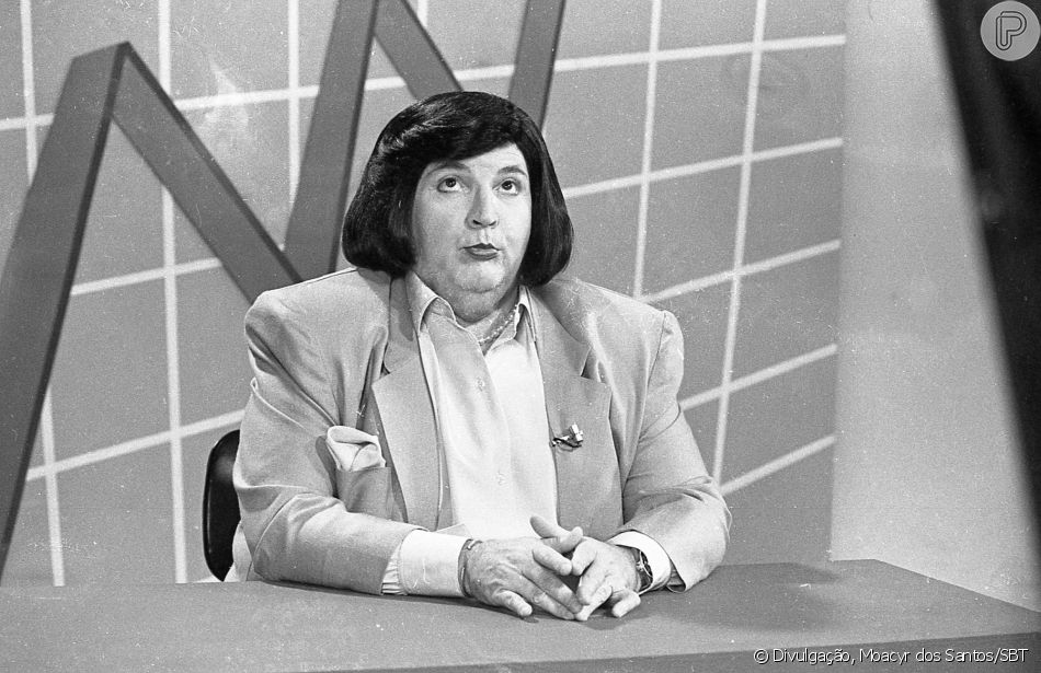 Jô Soares fazendo paródia da jornalista Lillian Witte Fibe em seu programa no SBT 'Veja o Gordo'