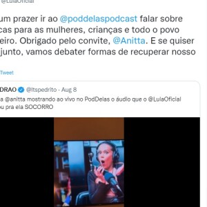 Lula reforçou a fala no Twitter