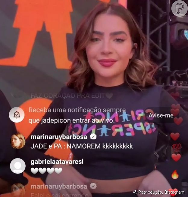 Marina Ruy Barbosa mandou recado para Jade Picon em live da influenciadora