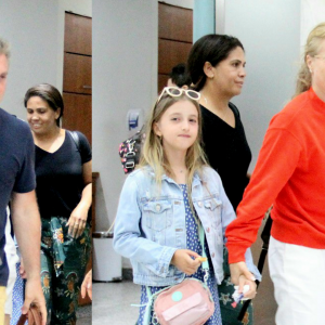 Angélica e Luciano Huck foram flagrados na noite deste domingo (28) no Aeroporto Santos Dumont, no Rio de Janeiro