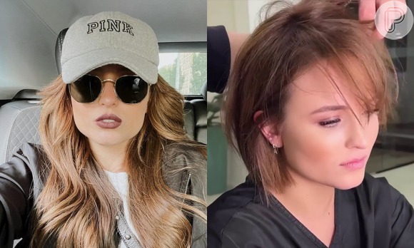 Antes e depois de Larissa Manoela após adotar cabelos curtos