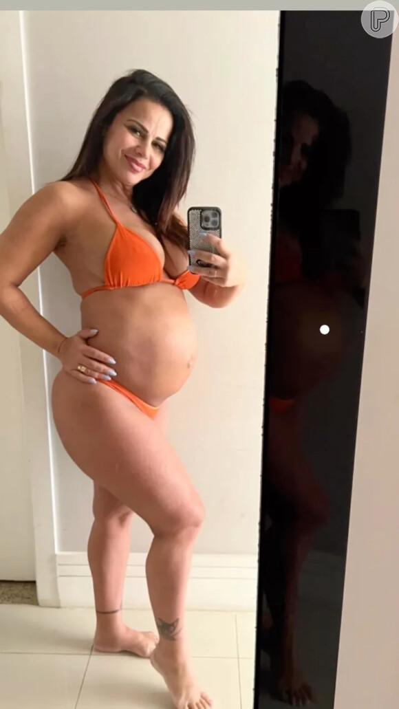 Na reta final da gravidez, Viviane Araujo ganhou 14 kg e chegou aos 79 kg