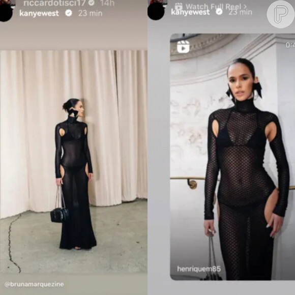 Kanye West repostou fotos de Bruna Marquezine após elogiar atriz em desfile