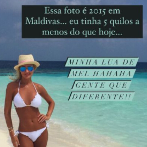 Ana Paula Siebert publicou duas fotos de biquíni no Instagram, uma de 2015 e outra de 2022