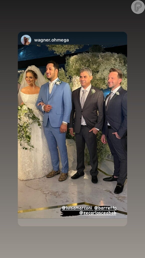 Barretto se emocionou bastante durante seu casamento com Luísa Marconi