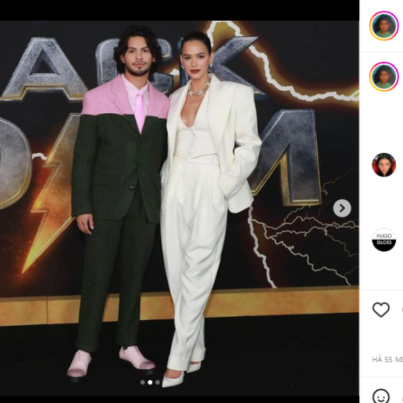 Bruna Marquezine e Xolo foram destaques no site britânico Red Carpet Fashion Awards por conta da recente aparição na première do filme 'Adão Negro', em Nova York