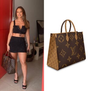 A bolsa usada por Paolla Oliveira é o modelo Onthego, da Louis Vuitton